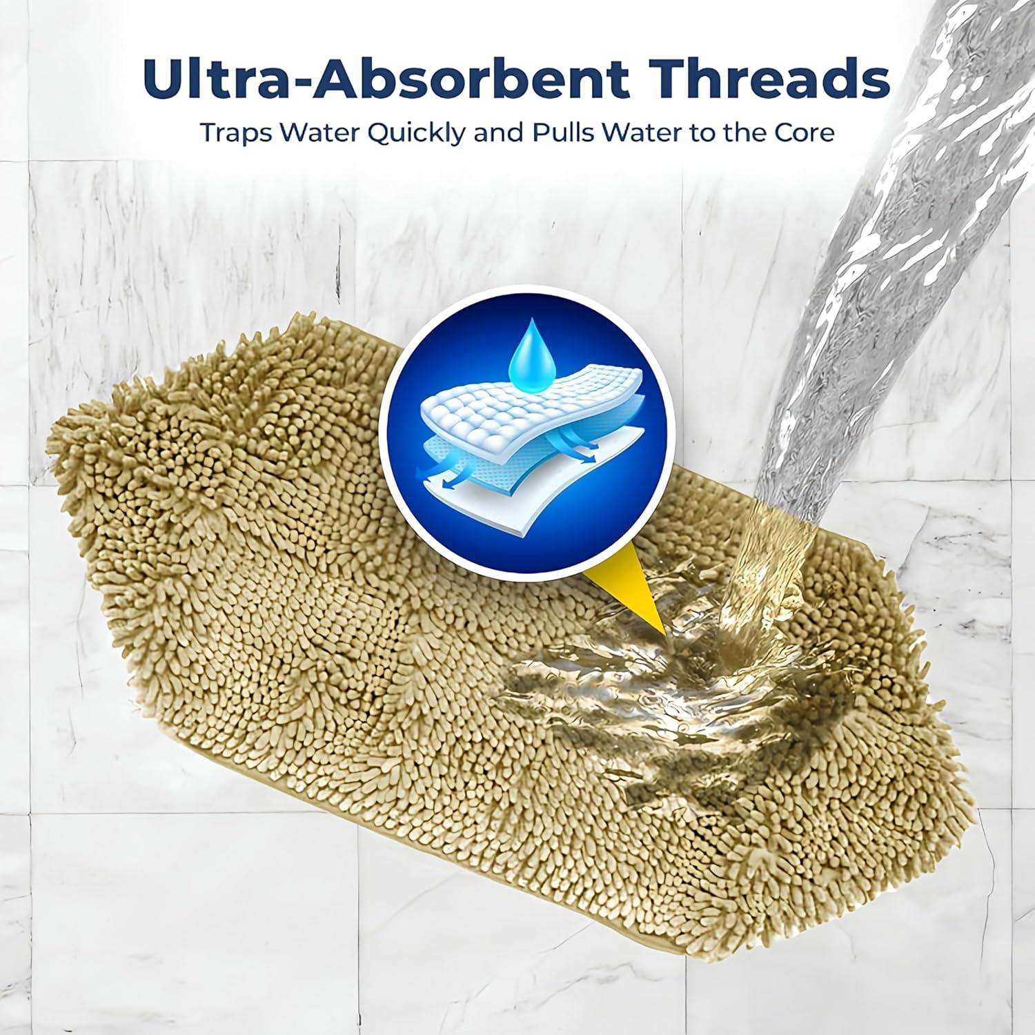 imageMuddy Mat Doggy Dryer Highly Absorbent Microfiber Washable Dog Shammy Quick Drying Towel Absorber Extra Soft Plush Wrap Chenille Bath Towels to Dry Soggy Large Pets ampamp Small Puppy BeigeBeige