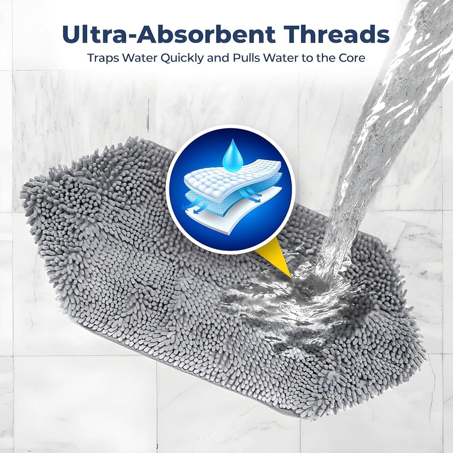 imageMuddy Mat Doggy Dryer Highly Absorbent Microfiber Washable Dog Shammy Quick Drying Towel Absorber Extra Soft Plush Wrap Chenille Bath Towels to Dry Soggy Large Pets ampamp Small Puppy BeigeGrey