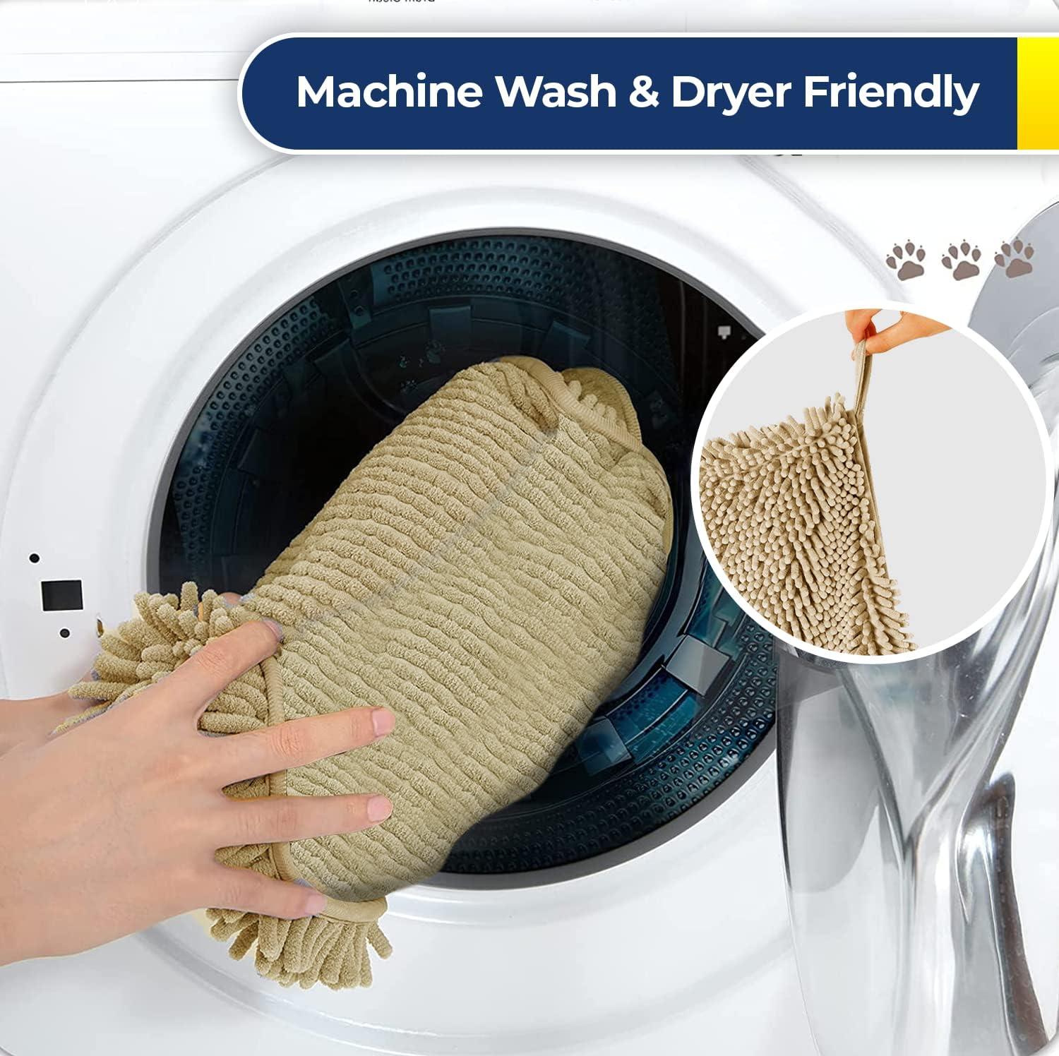 imageMuddy Mat Doggy Dryer Highly Absorbent Microfiber Washable Dog Shammy Quick Drying Towel Absorber Extra Soft Plush Wrap Chenille Bath Towels to Dry Soggy Large Pets ampamp Small Puppy BeigeBeige