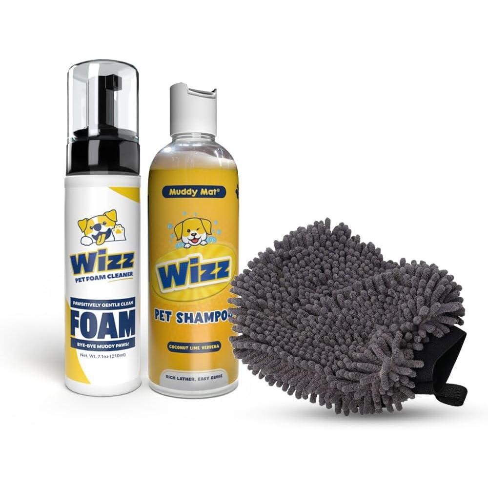 imageMuddy Mat Wizz Paw Foam ampamp Grooming Mitt Pet Shampoo NoRinse Paw Cleaner for Dogs Large ampamp Small Aloe Vera ampamp Oatmeal Dog Shampoo for Itchy Skin Relief Smelly Dogs ampamp Sensitive Coats