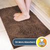 Muddy Mat® 4-Piece Atlantic Blue Medium 30″X19″ AS-SEEN-ON-TV Highly Absorbent Microfiber Door Mat, Bath Mat and Pet Rug, Non Slip Thick Washable, Soft Chenille for Kitchen Bedroom Indoor and Outdoor(Chocolate Brown)