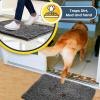 Muddy Mat® 4-Piece Atlantic Blue Medium 30″X19″ AS-SEEN-ON-TV Highly Absorbent Microfiber Door Mat, Bath Mat and Pet Rug, Non Slip Thick Washable, Soft Chenille for Kitchen Bedroom Indoor and Outdoor(Grey)