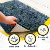 Muddy Mat® 4-Piece Atlantic Blue Medium 30″X19″ AS-SEEN-ON-TV Highly Absorbent Microfiber Door Mat, Bath Mat and Pet Rug, Non Slip Thick Washable, Soft Chenille for Kitchen Bedroom Indoor and Outdoor(Atlantic Blue)