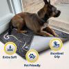 Muddy Mat® Dog Sit Door Embroidery Mat Super Absorbent Microfiber Indoor Outdoor mat for Muddy Paws, Non-Slip Washable Pet Rug, Quick Dry Chenille Entryway Carpet, Machine Washable – Grey 19”x30”(Hot Dog)