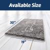 Muddy Mat® Dog Sit Door Embroidery Mat Super Absorbent Microfiber Indoor Outdoor mat for Muddy Paws, Non-Slip Washable Pet Rug, Quick Dry Chenille Entryway Carpet, Machine Washable – Grey 19”x30”(Hot Dog)