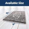 Muddy Mat® Dog Sit Door Embroidery Mat Super Absorbent Microfiber Indoor Outdoor mat for Muddy Paws, Non-Slip Washable Pet Rug, Quick Dry Chenille Entryway Carpet, Machine Washable – Grey 19”x30”(Pet Bowl)