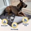 Muddy Mat® Dog Sit Door Embroidery Mat Super Absorbent Microfiber Indoor Outdoor mat for Muddy Paws, Non-Slip Washable Pet Rug, Quick Dry Chenille Entryway Carpet, Machine Washable – Grey 19”x30”(Pet Face)