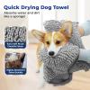Muddy Mat® Doggy Dryer, Highly Absorbent Microfiber Washable Dog Shammy, Quick Drying Towel Absorber, Extra Soft Plush Wrap Chenille Bath Towels to Dry Soggy Large Pets & Small Puppy – Beige(Grey)