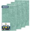 Muddy Mat® 4-Piece Atlantic Blue Medium 30″X19″ AS-SEEN-ON-TV Highly Absorbent Microfiber Door Mat, Bath Mat and Pet Rug, Non Slip Thick Washable, Soft Chenille for Kitchen Bedroom Indoor and Outdoor(Seafoam Green)