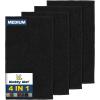 Muddy Mat® 4-Piece Atlantic Blue Medium 30″X19″ AS-SEEN-ON-TV Highly Absorbent Microfiber Door Mat, Bath Mat and Pet Rug, Non Slip Thick Washable, Soft Chenille for Kitchen Bedroom Indoor and Outdoor(Black)
