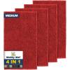 Muddy Mat® 4-Piece Atlantic Blue Medium 30″X19″ AS-SEEN-ON-TV Highly Absorbent Microfiber Door Mat, Bath Mat and Pet Rug, Non Slip Thick Washable, Soft Chenille for Kitchen Bedroom Indoor and Outdoor(Red)