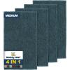 Muddy Mat® 4-Piece Atlantic Blue Medium 30″X19″ AS-SEEN-ON-TV Highly Absorbent Microfiber Door Mat, Bath Mat and Pet Rug, Non Slip Thick Washable, Soft Chenille for Kitchen Bedroom Indoor and Outdoor(Atlantic Blue)