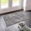 Muddy Mat® Dog Sit Door Embroidery Mat Super Absorbent Microfiber Indoor Outdoor mat for Muddy Paws, Non-Slip Washable Pet Rug, Quick Dry Chenille Entryway Carpet, Machine Washable – Grey 19”x30”(Sit Dog)
