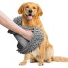 Muddy Mat® Doggy Dryer, Highly Absorbent Microfiber Washable Dog Shammy, Quick Drying Towel Absorber, Extra Soft Plush Wrap Chenille Bath Towels to Dry Soggy Large Pets & Small Puppy – Beige(Grey)