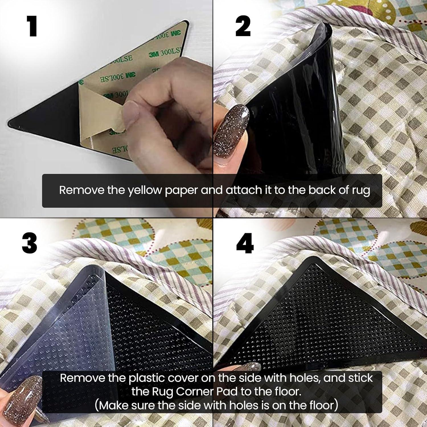 imageMuddy Mat 2 in 1 Bundle Absorbent Microfiber Door Mat Brown Medium 30quotX19quot ampamp Rug Heavy Duty NonSlip Corner Pad Pack of 4 DoubleSided Adhesive Pad for Corners Ultimate Floor Protection Combo