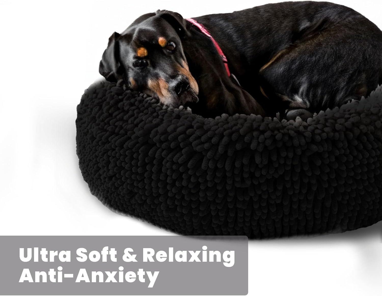 imageMuddy Mat Cloud K9 Bed for Dogs ampamp Cats Soft ampamp Relaxing Round Dog Bed Chenille Material Removable Cover Washable ampamp Dryer SafeGrey Large40x40Black