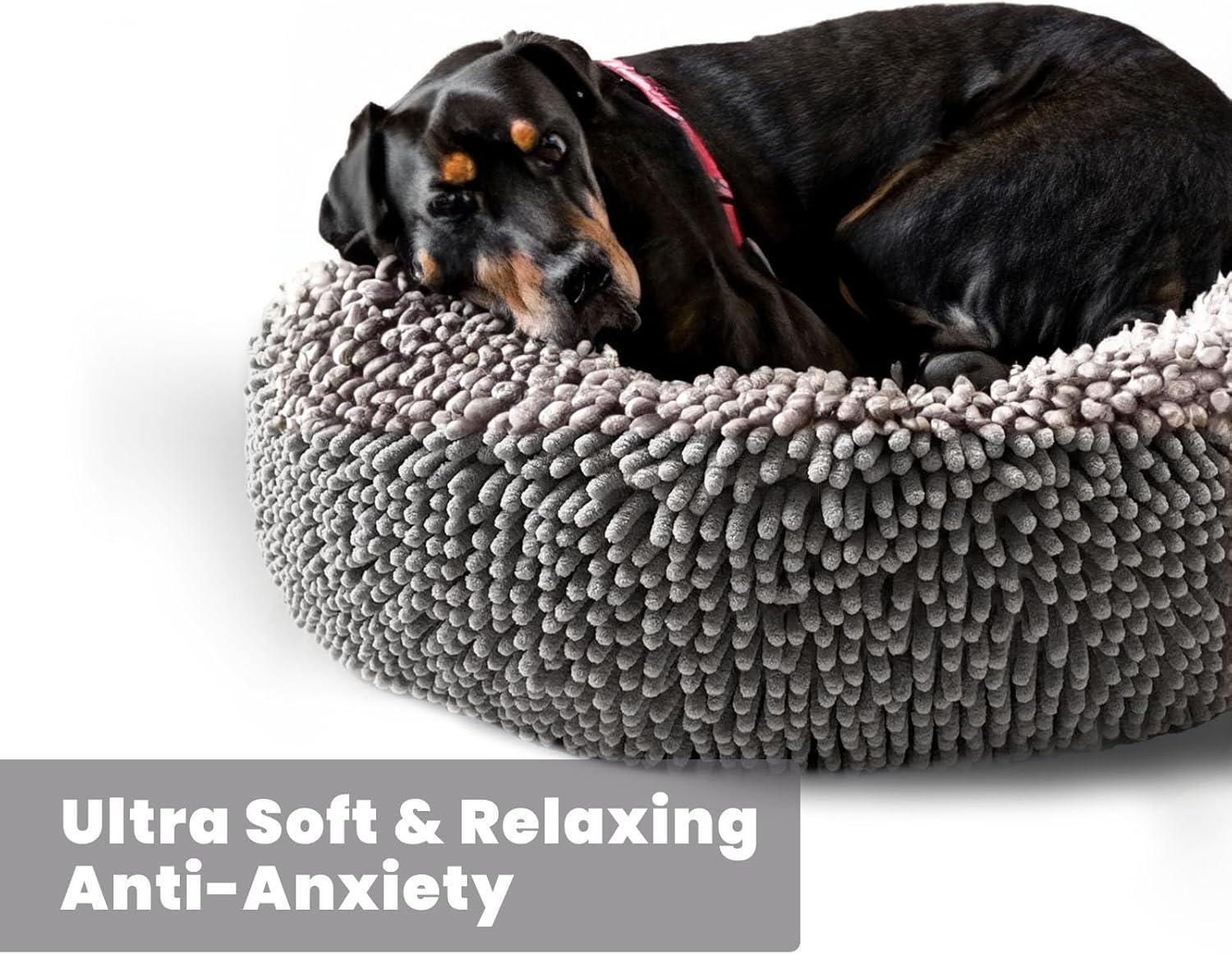 imageMuddy Mat Cloud K9 Bed for Dogs ampamp Cats Soft ampamp Relaxing Round Dog Bed Chenille Material Removable Cover Washable ampamp Dryer SafeGrey Large40x40Grey