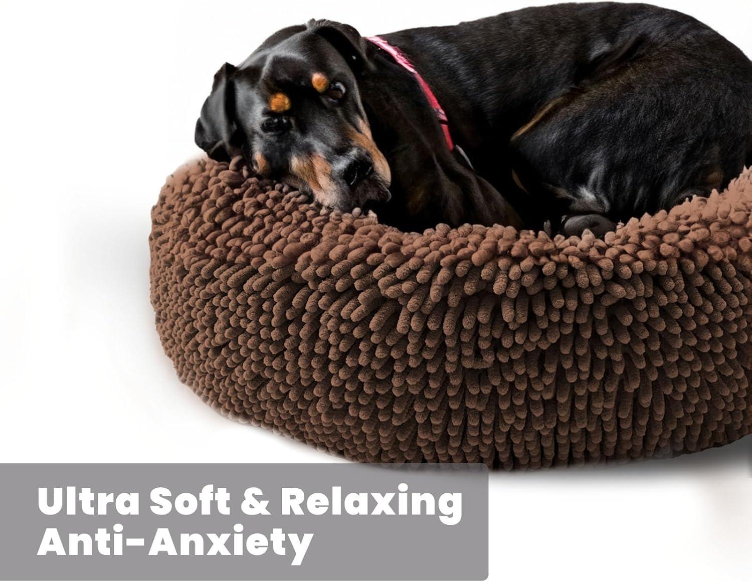 imageMuddy Mat Cloud K9 Bed for Dogs ampamp Cats Soft ampamp Relaxing Round Dog Bed Chenille Material Removable Cover Washable ampamp Dryer SafeGrey Large40x40Chocolate Brown