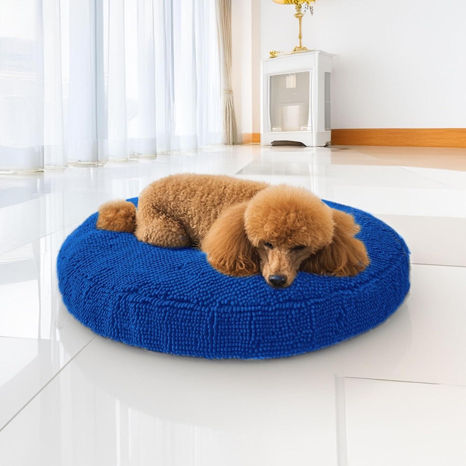 imageMuddy Mat Cloud K9 Bed for Dogs ampamp Cats Soft ampamp Relaxing Round Dog Bed Chenille Material Removable Cover Washable ampamp Dryer SafeGrey Large40x40Navy Blue