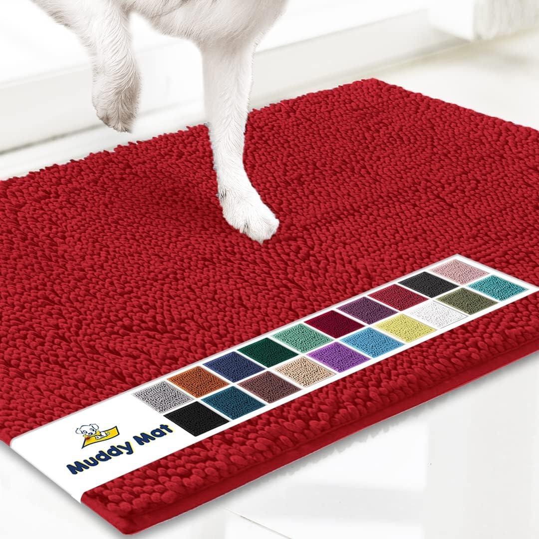 imageMuddy Mat Pack of 5 Highly Absorbent Microfiber Door Mat and Pet Rug Non Slip Thick Washable Area and Bath Mat Soft Chenille for Kitchen Bathroom Bedroom Indoor and Outdoor Sizes S to XXL