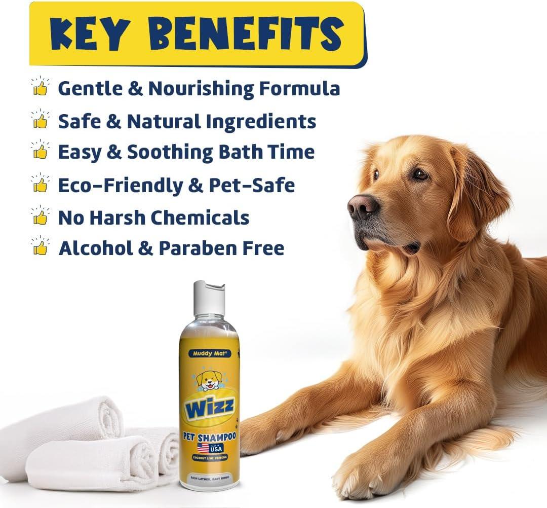 imageMuddy Mat Wizz Paw Foam Pet Shampoo NoRinse Paw Cleaner for Dogs Large ampamp Small ampamp Aloe Vera ampamp Oatmeal Dog Shampoo for Itchy Skin Relief Smelly Dogs ampamp Sensitive Coats 7 fl oz 17 oz
