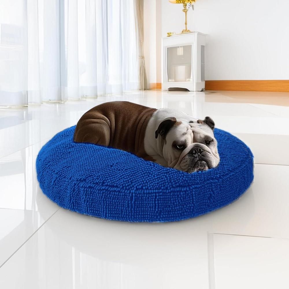 imageMuddy Mat Cloud K9 Bed for Dogs ampamp Cats Soft ampamp Relaxing Round Dog Bed Chenille Material Removable Cover Washable ampamp Dryer SafeGrey Large40x40Navy Blue