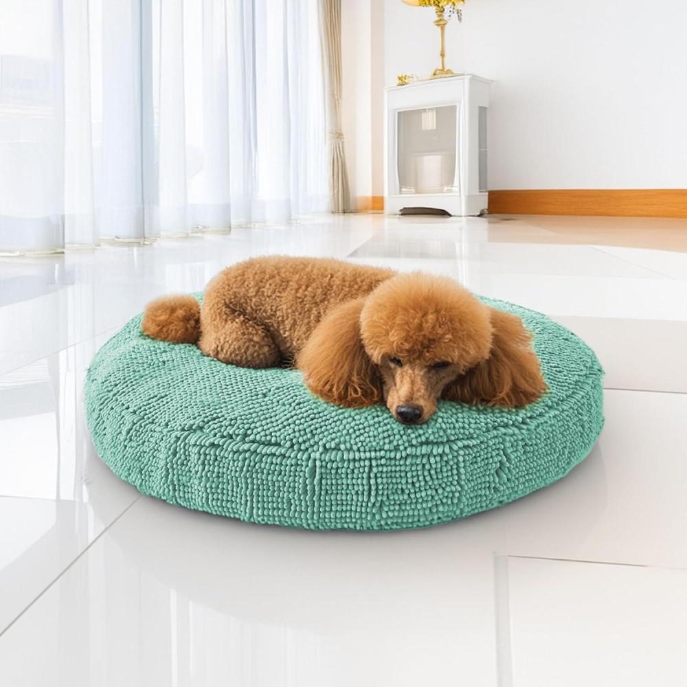 imageMuddy Mat Cloud K9 Bed for Dogs ampamp Cats Soft ampamp Relaxing Round Dog Bed Chenille Material Removable Cover Washable ampamp Dryer SafeGrey Large40x40Seafoam Green