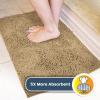 Muddy Mat 2 in 1 Bundle – Absorbent Microfiber Door Mat Beige Medium (30″X19″) & Rug Heavy Duty Non-Slip Corner Pad (Pack of 4) -Double-Sided Adhesive Pad for Corners -Ultimate Floor Protection Combo