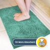 Muddy Mat 2 in 1 Bundle-Absorbent Microfiber Door Mat Seafoam Green Medium (30″X19″) & Rug Heavy Duty Non-Slip Pads (Pack of 4)-Double-Sided Adhesive Pad for Corners-Ultimate Floor Protection Combo