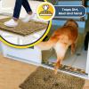 Muddy Mat® 2-Piece Atlantic Blue Medium 30″X19″ AS-SEEN-ON-TV Highly Absorbent Microfiber Door Mat, Bath Mat and Pet Rug, Non Slip Thick Washable, Soft Chenille for Kitchen Bedroom Indoor and Outdoor(Beige)