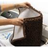 Muddy Mat 2-Piece Set AS-SEEN-ON-TV Highly Absorbent Microfiber Dog Door Mat and Pet Rug, Non Slip Thick Washable Area Mat Soft Chenille for Kitchen Bathroom Bedroom and Outdoor- Brown Small & Medium