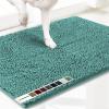 Muddy Mat 2-in-1 Set Seafoam Green Medium(30″X19″) Microfiber Non-Slip, Washable & Highly Absorbent Chenille Dog Door Mat with Wizz Stain & Odor Remover-Ultimate Pet Cleanup Combo for Pristine Homes