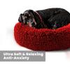 Muddy Mat® Cloud K-9 Bed for Dogs & Cats, Soft & Relaxing Round Dog Bed, Chenille Material, Removable Cover, Washable & Dryer Safe–Grey Large(40’x40′)(Red)