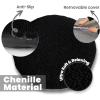 Muddy Mat® Cloud K-9 Bed for Dogs & Cats, Soft & Relaxing Round Dog Bed, Chenille Material, Removable Cover, Washable & Dryer Safe–Grey Large(40’x40′)(Black)