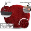Muddy Mat® Cloud K-9 Bed for Dogs & Cats, Soft & Relaxing Round Dog Bed, Chenille Material, Removable Cover, Washable & Dryer Safe–Grey Large(40’x40′)(Red)