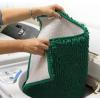 Muddy Mat® Pack of 5 Absorbent Microfiber Door Mat and Pet Rug Non Slip Thick Washable Area and Bath Mat Soft Chenille for Kitchen Bathroom Bedroom Indoor and Outdoor – Dark Green (Sizes S to XXL)