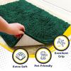 Muddy Mat® Pack of 5 Absorbent Microfiber Door Mat and Pet Rug Non Slip Thick Washable Area and Bath Mat Soft Chenille for Kitchen Bathroom Bedroom Indoor and Outdoor – Dark Green (Sizes S to XXL)