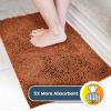 Muddy Mat® Pack of 5 Highly Absorbent Microfiber Door Mat and Pet Rug Non Slip Thick Washable Area and Bath Mat Soft Chenille for Kitchen Bathroom Bedroom Indoor and Outdoor – Orange (Sizes S to XXL)