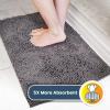 Muddy Mat® Pack of 5 Highly Absorbent Microfiber Door Mat and Pet Rug Non Slip Thick Washable Area and Bath Mat Soft Chenille for Kitchen Bathroom Bedroom Indoor and Outdoor – Grey (Sizes S to XXL)