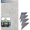 Muddy Mat 2 in 1 Bundle- Absorbent Microfiber Door Mat White Medium (30″X19″) & Rug Heavy Duty Non-Slip Corner Pad (Pack of 4) -Double-Sided Adhesive Pad for Corners – Ultimate Floor Protection Combo