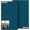 Muddy Mat® 2-Piece Atlantic Blue Medium 30″X19″ AS-SEEN-ON-TV Highly Absorbent Microfiber Door Mat, Bath Mat and Pet Rug, Non Slip Thick Washable, Soft Chenille for Kitchen Bedroom Indoor and Outdoor(Atlantic Blue)