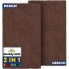 Muddy Mat® 2-Piece Atlantic Blue Medium 30″X19″ AS-SEEN-ON-TV Highly Absorbent Microfiber Door Mat, Bath Mat and Pet Rug, Non Slip Thick Washable, Soft Chenille for Kitchen Bedroom Indoor and Outdoor(Chocolate Brown)