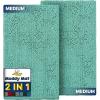 Muddy Mat® 2-Piece Atlantic Blue Medium 30″X19″ AS-SEEN-ON-TV Highly Absorbent Microfiber Door Mat, Bath Mat and Pet Rug, Non Slip Thick Washable, Soft Chenille for Kitchen Bedroom Indoor and Outdoor(Seafoam Green)