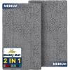 Muddy Mat® 2-Piece Atlantic Blue Medium 30″X19″ AS-SEEN-ON-TV Highly Absorbent Microfiber Door Mat, Bath Mat and Pet Rug, Non Slip Thick Washable, Soft Chenille for Kitchen Bedroom Indoor and Outdoor(Grey)