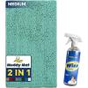 Muddy Mat 2-in-1 Set Seafoam Green Medium(30″X19″) Microfiber Non-Slip, Washable & Highly Absorbent Chenille Dog Door Mat with Wizz Stain & Odor Remover-Ultimate Pet Cleanup Combo for Pristine Homes