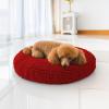 Muddy Mat® Cloud K-9 Bed for Dogs & Cats, Soft & Relaxing Round Dog Bed, Chenille Material, Removable Cover, Washable & Dryer Safe–Grey Large(40’x40′)(Red)