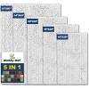 Muddy Mat® Pack of 5 Highly Absorbent Microfiber Door Mat and Pet Rug Non Slip Thick Washable Area and Bath Mat Soft Chenille for Kitchen Bathroom Bedroom Indoor and Outdoor – White (Sizes S to XXL)