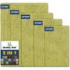 Muddy Mat® Pack of 5 Highly Absorbent Microfiber Door Mat and Pet Rug Non Slip Thick Washable Area and Bath Mat Soft Chenille for Kitchen Bathroom Bedroom Indoor and Outdoor – Yellow (Sizes S to XXL)