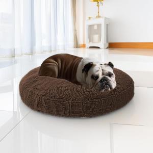 Muddy Mat® Cloud K-9 Bed for Dogs & Cats, Soft & Relaxing Round Dog Bed, Chenille Material, Removable Cover, Washable & Dryer Safe–Grey Large(40’x40′)(Chocolate Brown)
