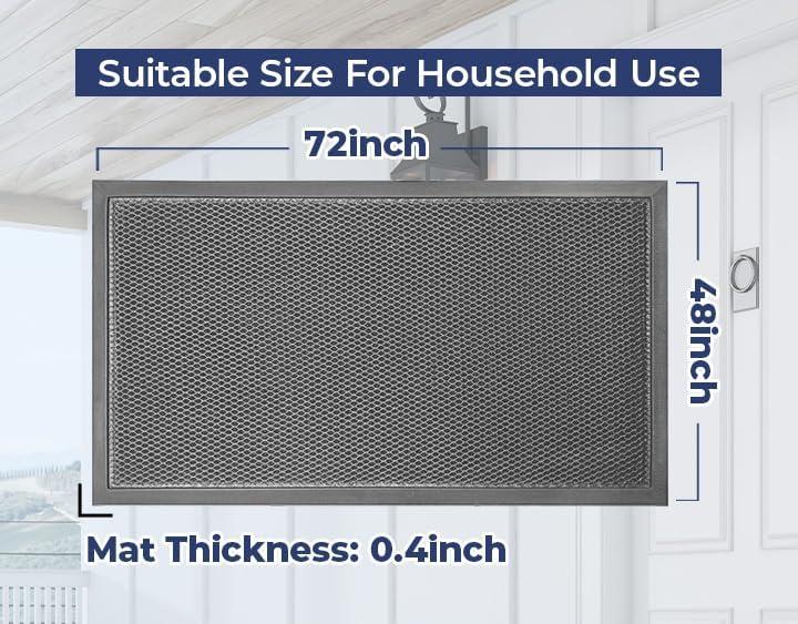 imageMuddy Mat Mesh QuickDry Door Mat HeavyDuty Dirt Trapper for Outdoor ampamp Indoor Use Ideal for Entrance Mudrooms Patios and Garages LowProfile NonSlip Washable Orange 23quotx35quotx04quotGrey